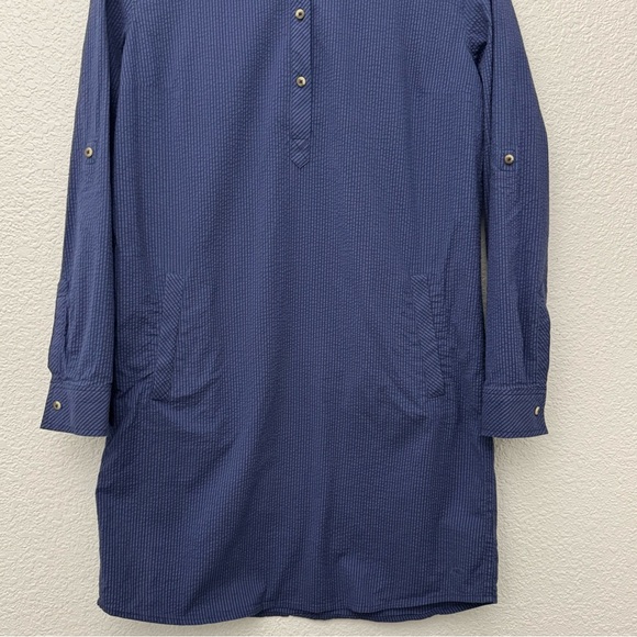 Southern Tide Blue Stripe Seersucker Popover Shirt Dress Size Small - Picture 3 of 11